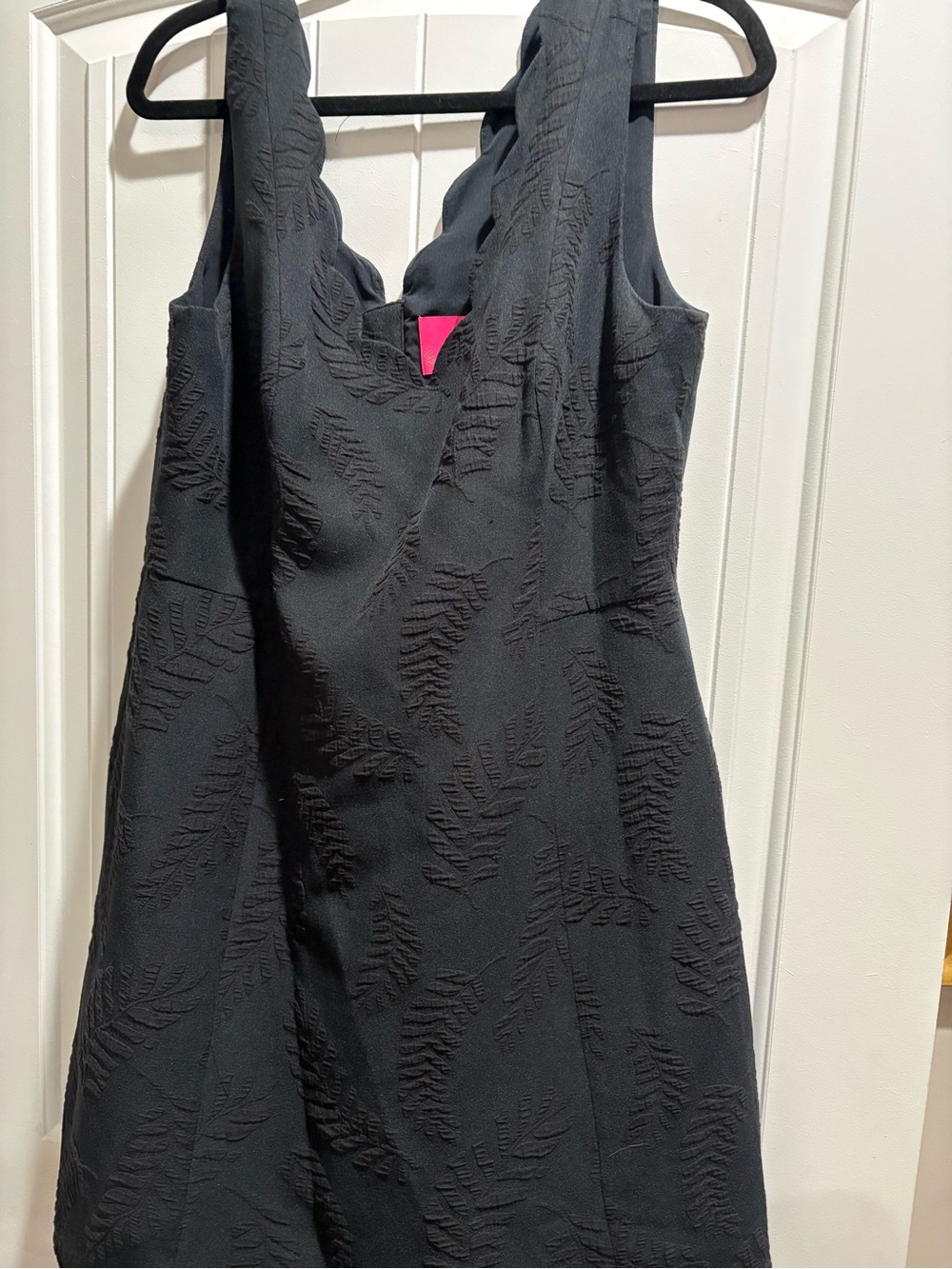 Lilly Pulitzer Sabeen Stretch Dress Onyx Fern Pucker Jacquard